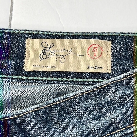 LIMITED edition Gap Jeans mid-tone blue distressed - Picture 2 of 12